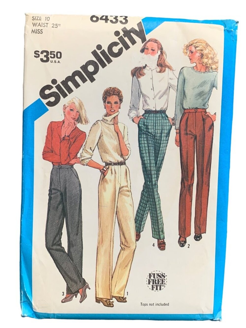 Simplicity 6433 Womens Pant Sewing Pattern Size 10 Misses Uncut